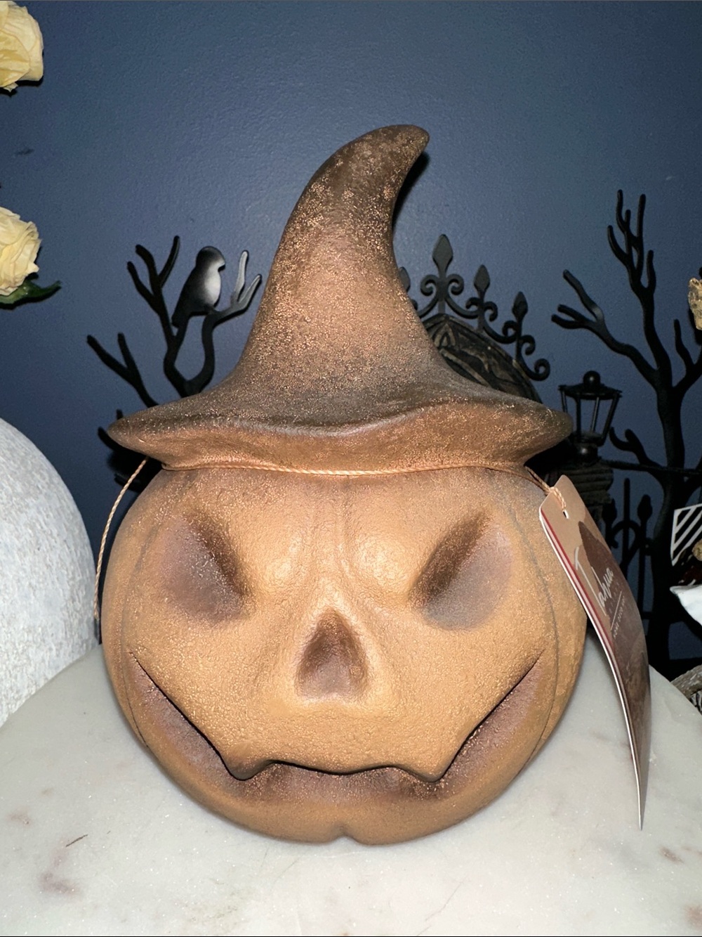 Halloween Pumpkin Witch Hat Accent - Brown Pumpkin Décor Tahua TikTok viral